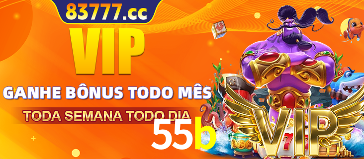 Banner promocional do 55b oferecendo 100% de recompensas adicionais contínuas para quem fizer o login diário (Daily sign-in), com um mascote de coelho.