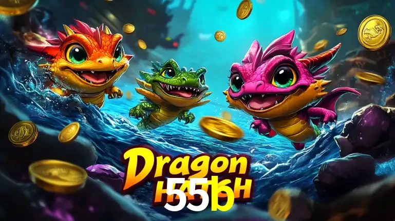 Arte promocional do jogo Dragon Hatch com três adoráveis dragões bebês nadando entre moedas de ouro, um dos slots mais divertidos para jogar no cassino 55b.